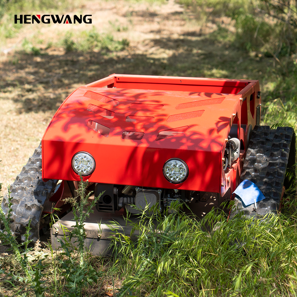 Gasoline remote control lawn mower 45 degree climbing to adjust mowing height