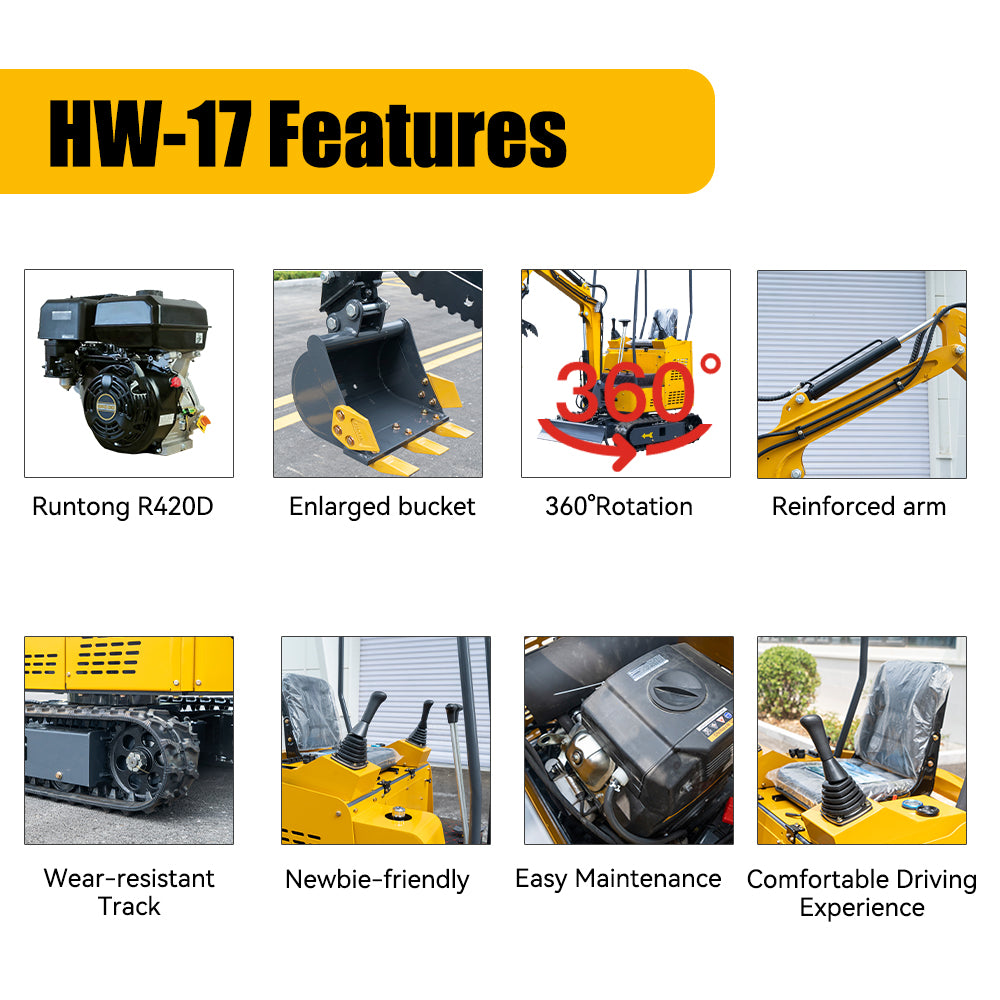 Mini Excavator With Powerful Engine Side swing Making Work Time-saving Available in 3 colors