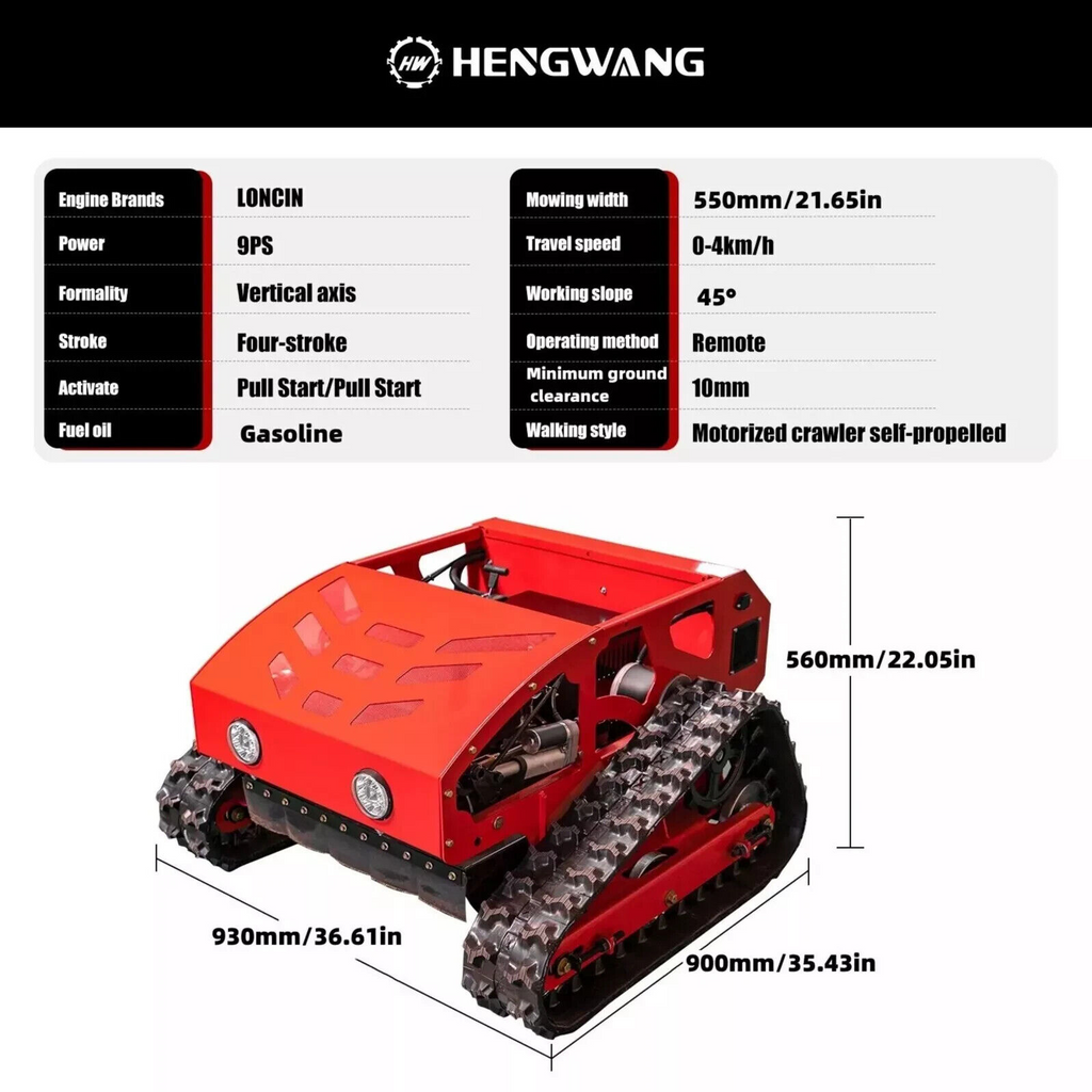 Gasoline remote control lawn mower 45 degree climbing to adjust mowing height
