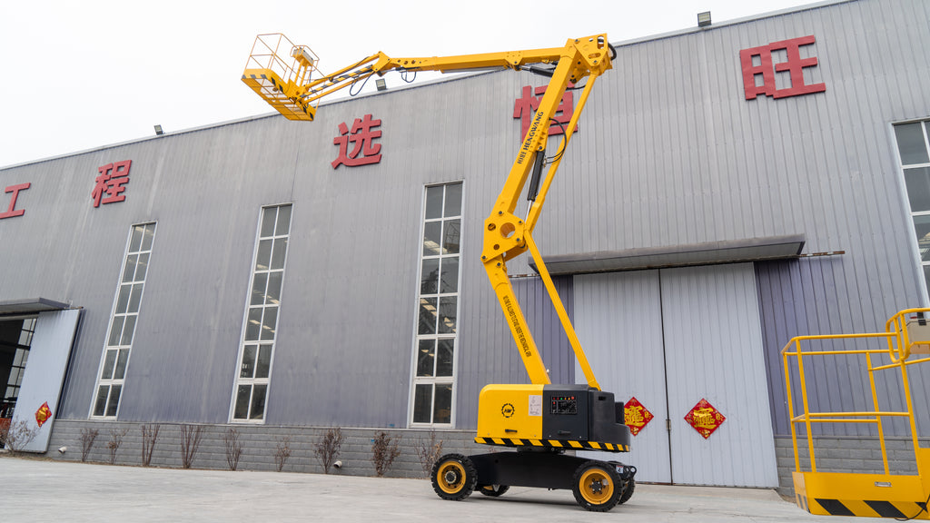 16-meter self-propelled articulated boom lift platform. Please contact customer service for pricing details.