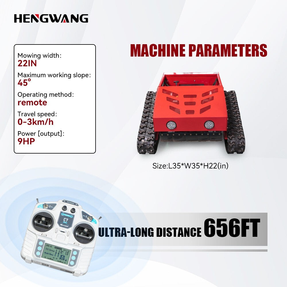 Gasoline remote control lawn mower 45 degree climbing to adjust mowing height