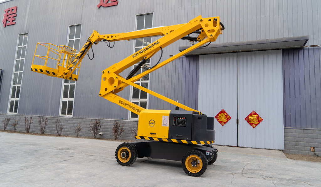 16-meter self-propelled articulated boom lift platform. Please contact customer service for pricing details.