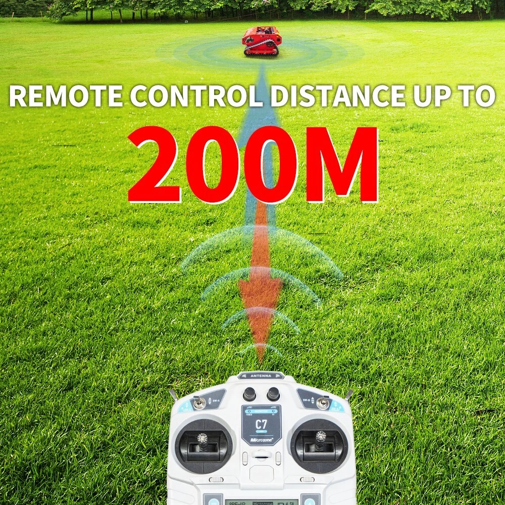 16 HP Remote Control Crawler Mower Adjustable Mowing Height Petrol Lawn Mower