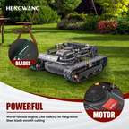 Gasoline remote control lawn mower, 65° climbing, adjustable cutting height